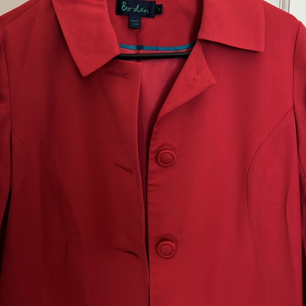 Boden Red Coat Classic Style - Picture 5 of 9
